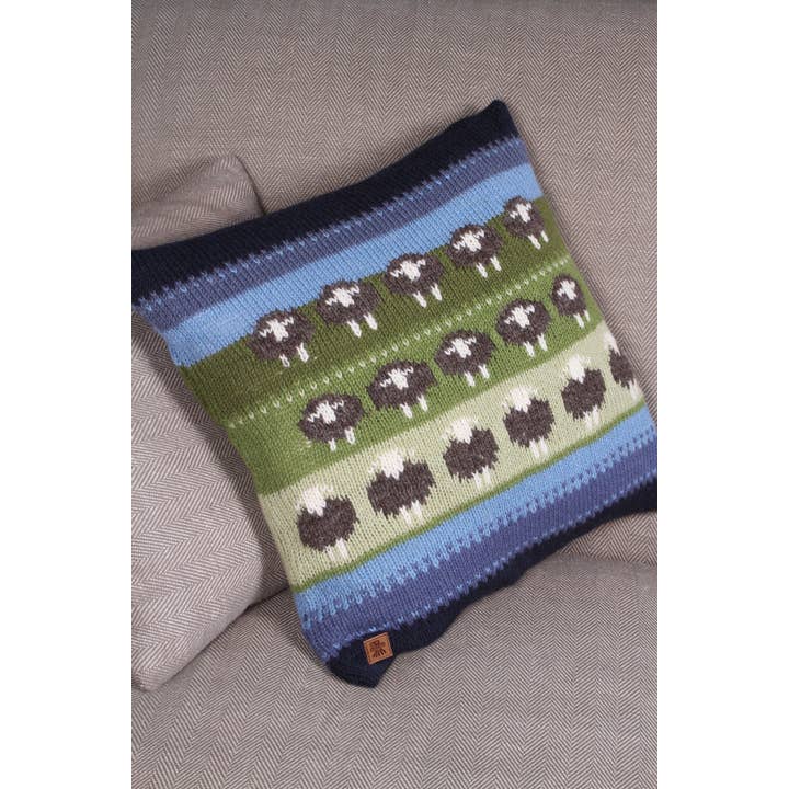 One Colour Herdwick Sheep - Knitted Wool Brown Sheep Cushion Cover for wholesale on Faire1