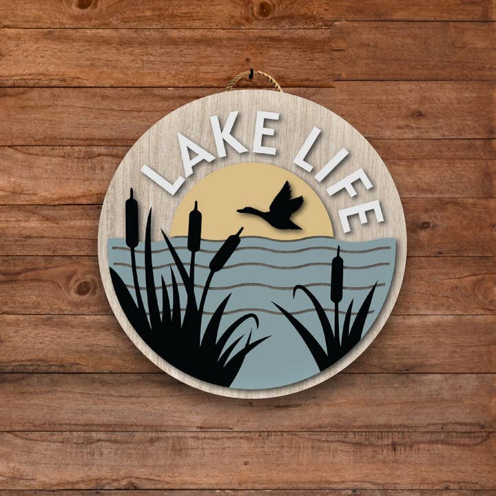 9th Letter Press - Wholesale Sign - Lake Life Bird Wall Art