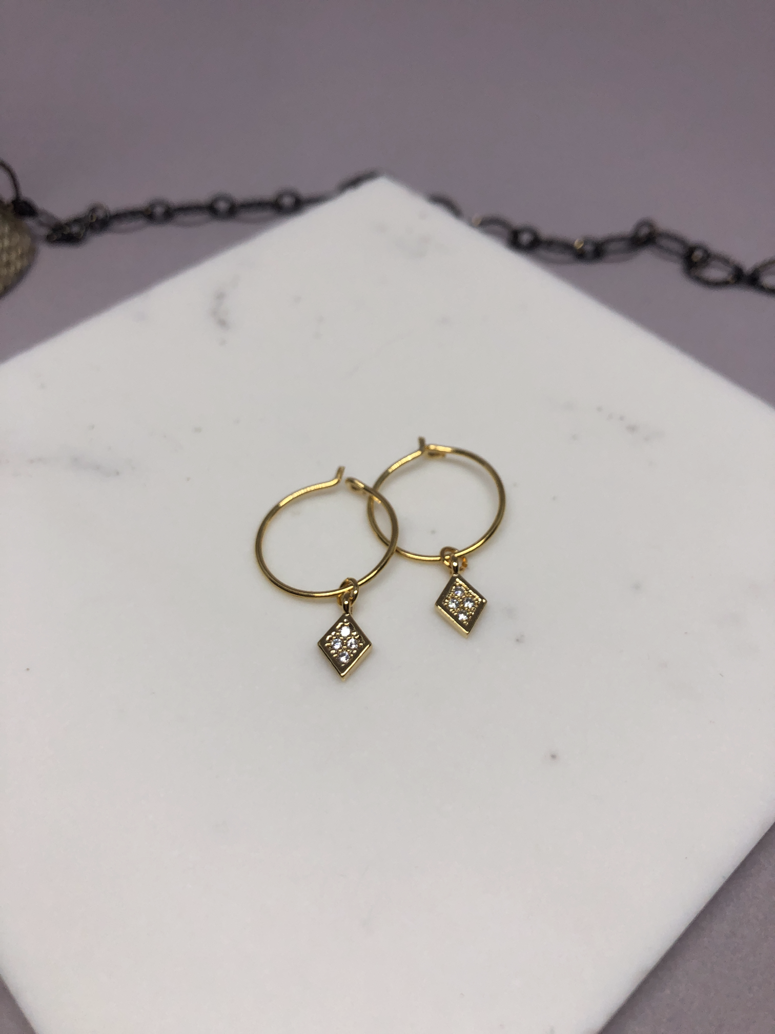 BMR - Wholesale Dangle Earrings - Small Gold Hoop With Assorted Tiny Charms32