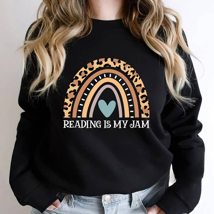 Book Lover Bookworm Reader Reading Is My Jam Sweatshirt for wholesale by ShopLukeGifts