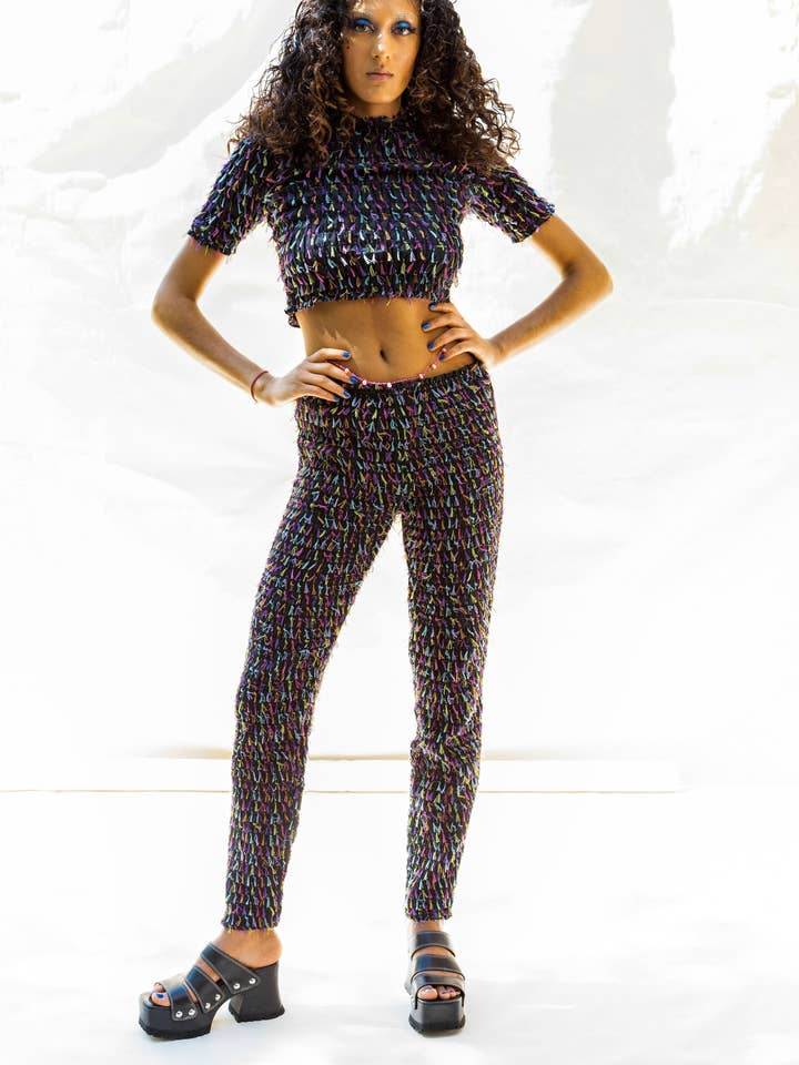 Leggings Bandeladas por atacado de abacaxi