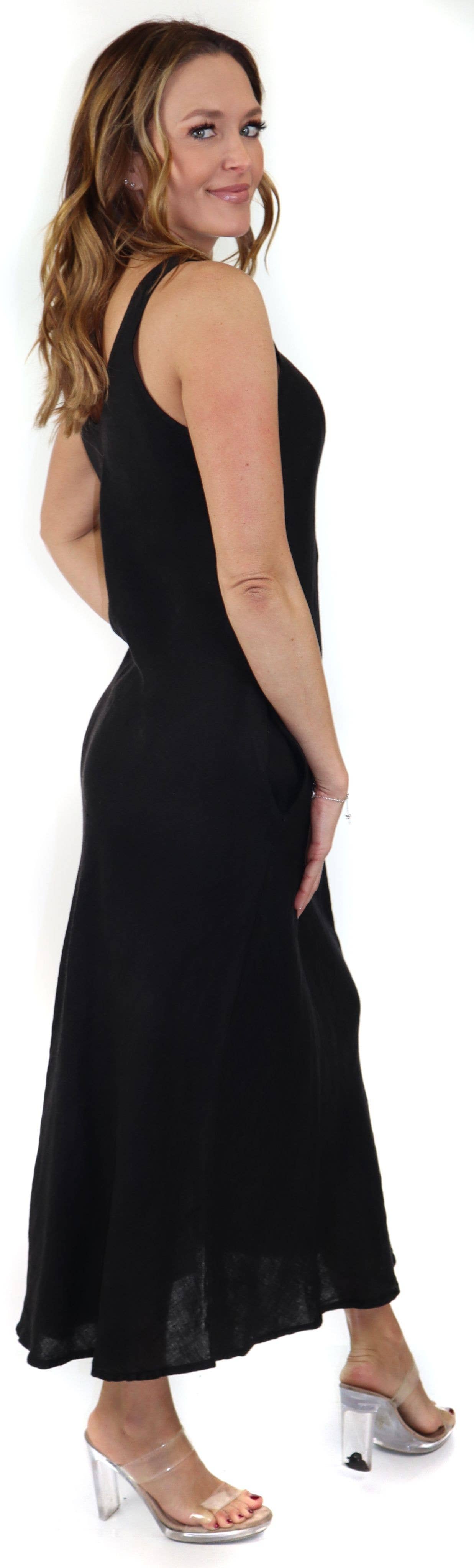 LINEN AND GAUZE - Wholesale Dress - Women's - Biased Cut For excellent fit Pure linen summer maxi dress1