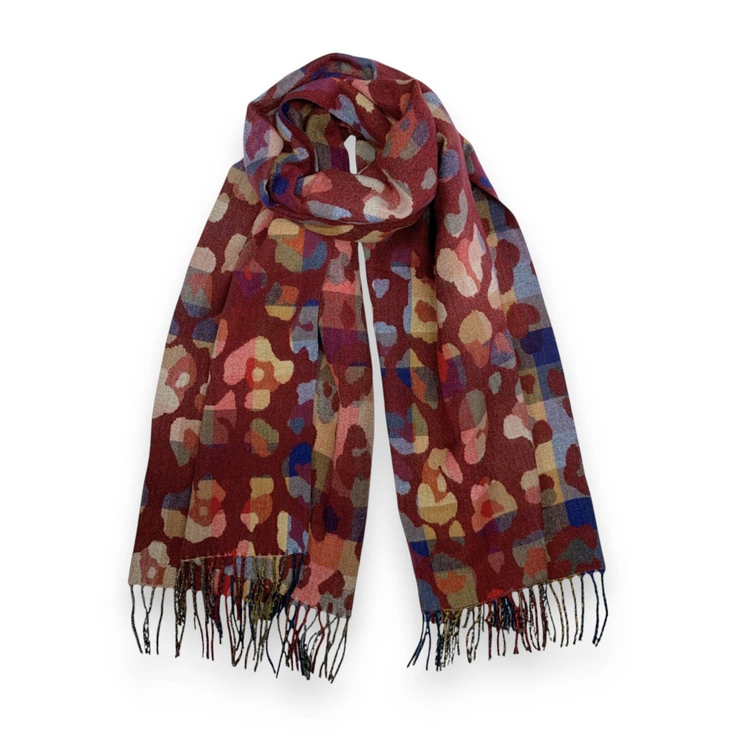 Lili Scarves (US Duty Free) - Wholesale Sjaal - Dames - Regenboog Luipaardprint Kasjmiermix Wintersjaal8