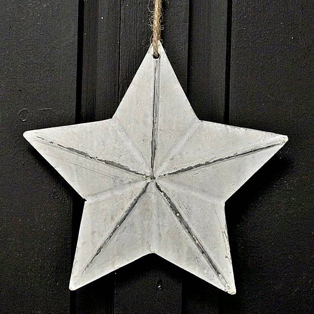 M8767- 6in Metal Flat 3D Star Ornament- for wholesale by Holiday Depot Inc.