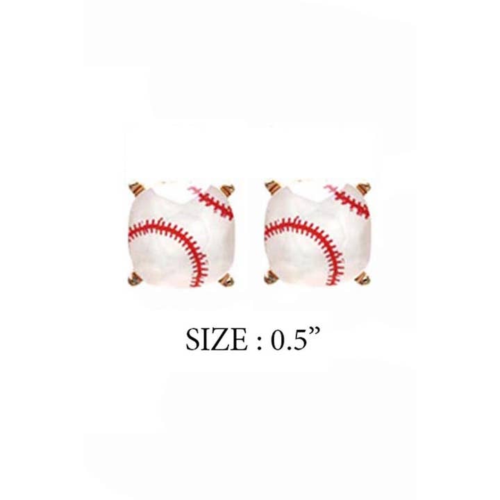 JHP Collection - Wholesale Stud/Post Earrings - RECTANGULAR SHAPE SPORTS BALL STUD EARRINGS2