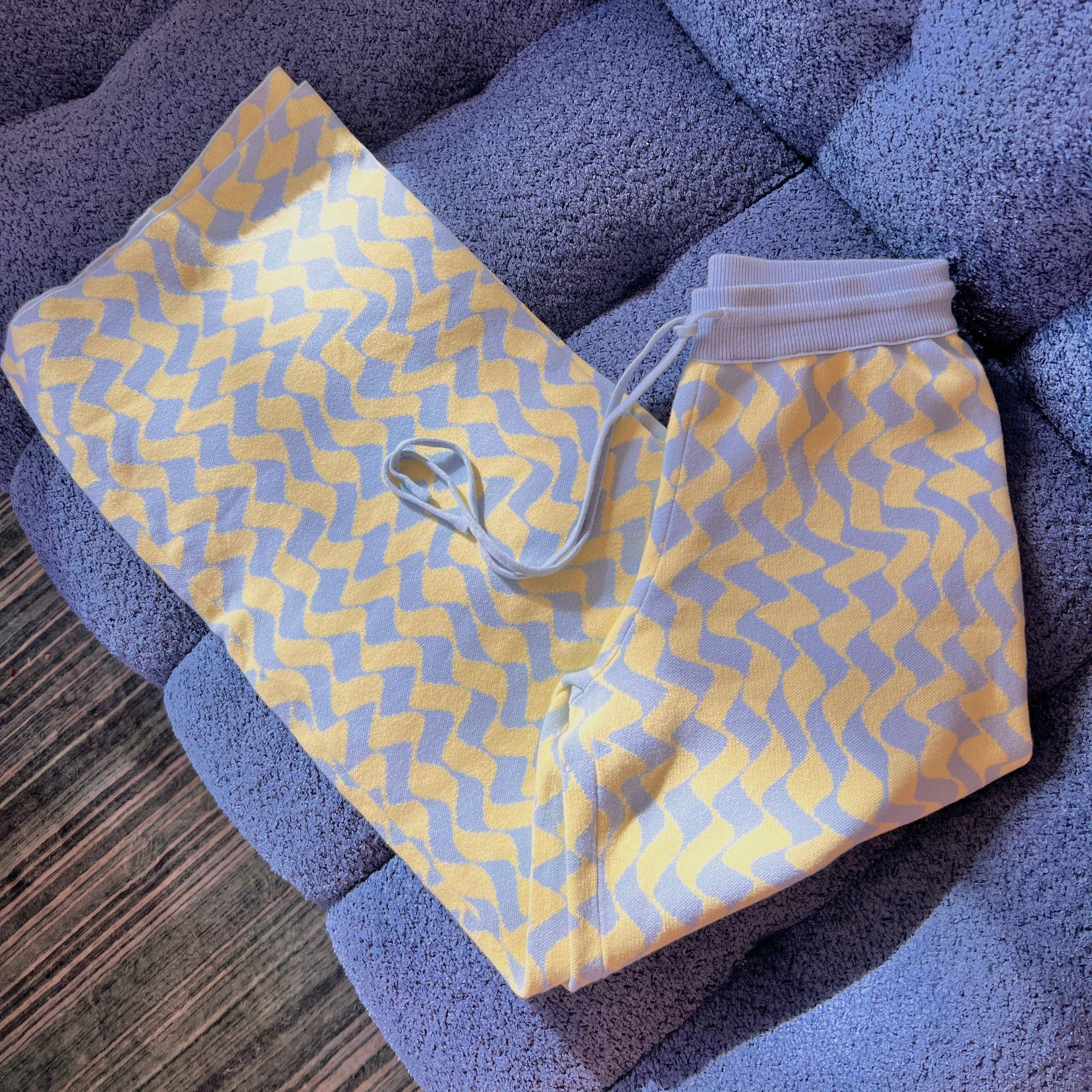 Sunbean - Wholesale Lounge Sweatpants/Joggers - Women's - Seaside Swirl Cotton Wide Legs Lounge Pant2