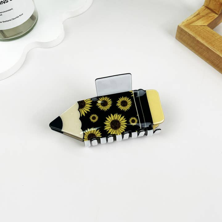 mildstyles - Wholesale Hair Clip - Women's - Sunflower Leopard Stripe Pencil Hair Claw Clip