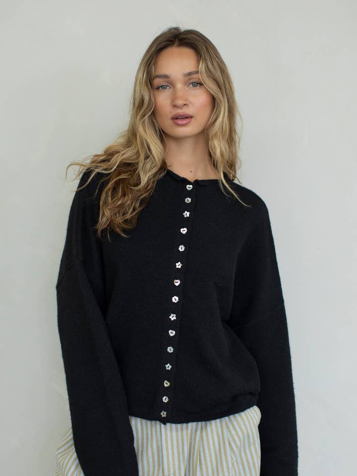 Piper Cardigan - Mismatch Buttons for wholesale by Things Between
