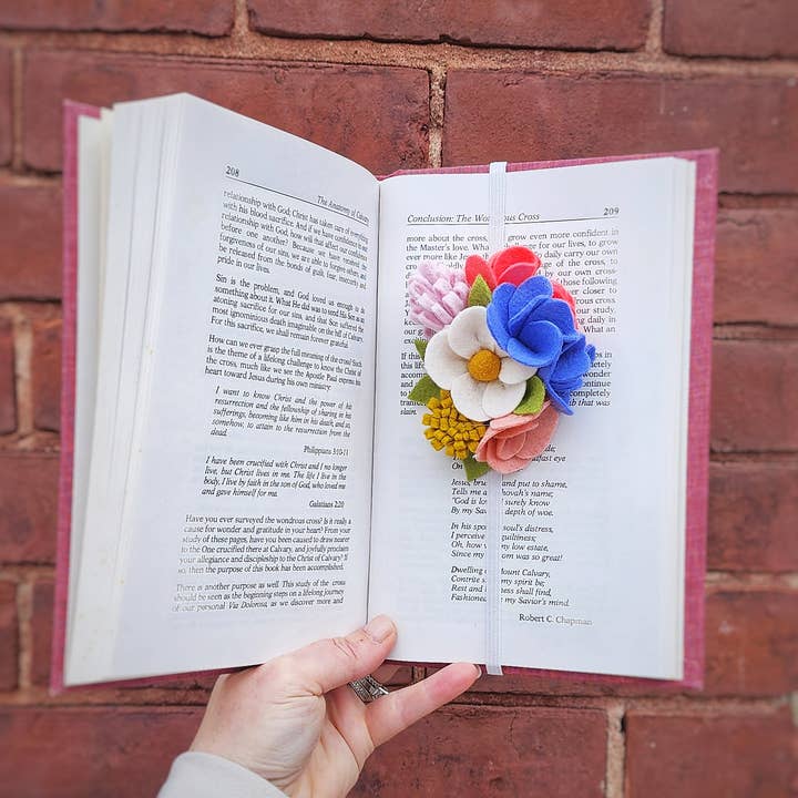 Madymae Felt Florals - Wholesale Bladwijzer - Vilten boekenlegger - Wildflower1
