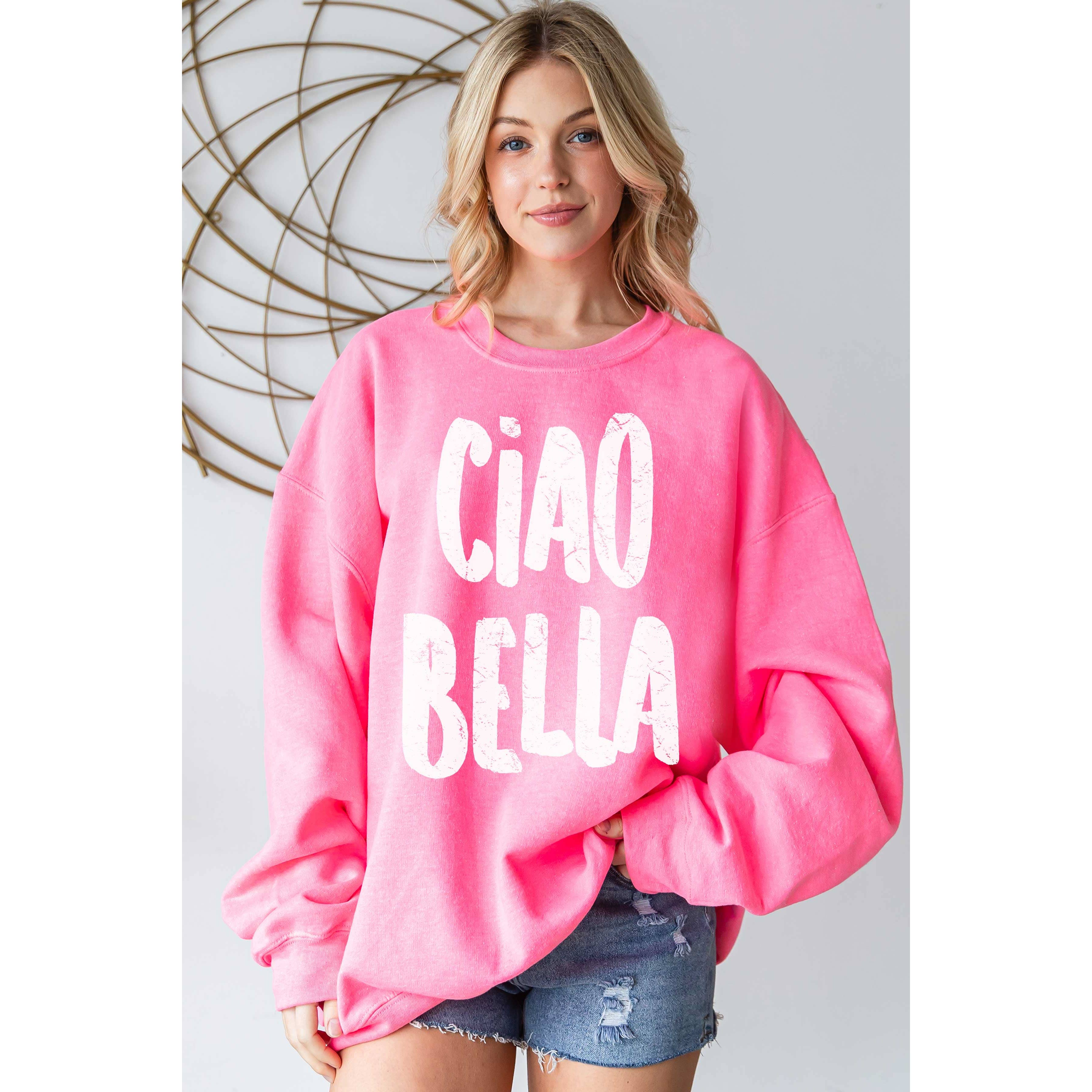 BLUME & CO. - Wholesale Graphic Sweatshirt - Women's - CIAO BELLA Oversized Graphic Sweatshirt0