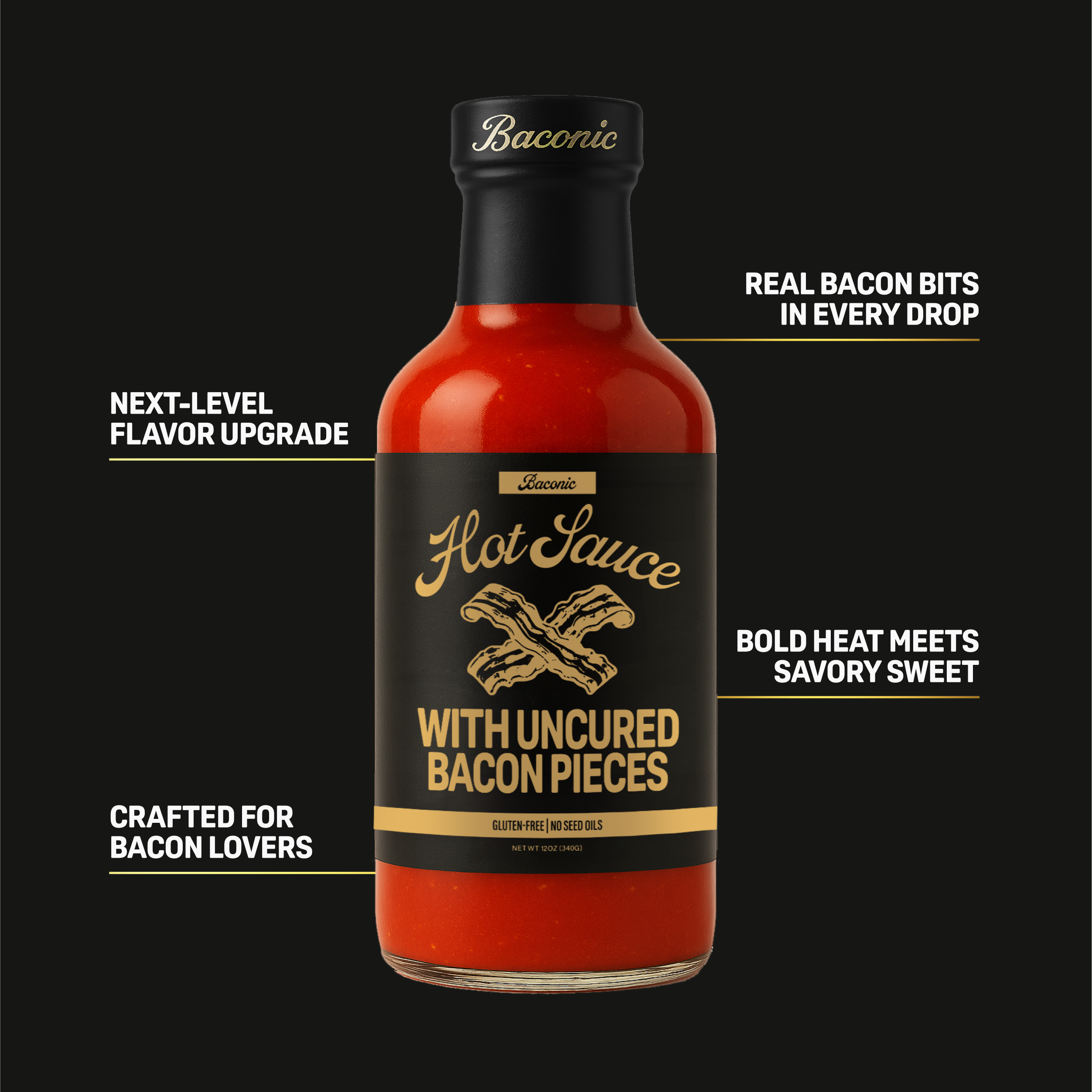 FLOCK Chicken Chips - Wholesale Hot Sauce - Baconic Hot Sauce | With Real Bacon Bits and No Seed Oils3