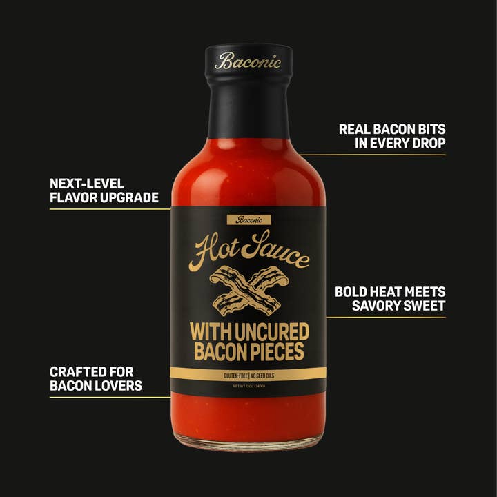 FLOCK Chicken Chips - Wholesale Hot Sauce - Baconic Hot Sauce | With Real Bacon Bits and No Seed Oils3