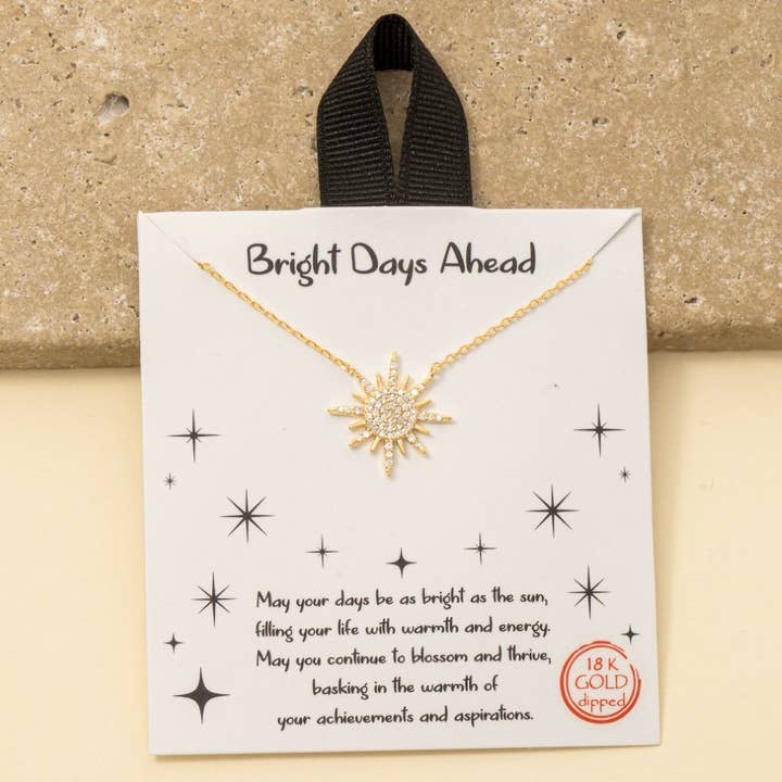 Collana con pendente a forma di sole pavé di zirconi placcato oro per la vendita all'ingrosso da parte di Anarchy Street