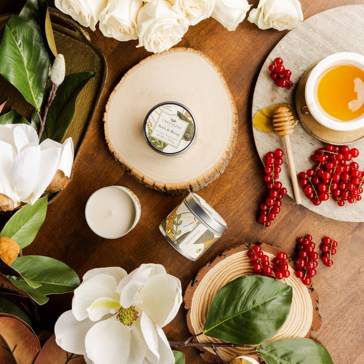 Greenleaf Gifts - Wholesale Jar/Filled Candle - Birch & Bloom Tin Candle 6pk2