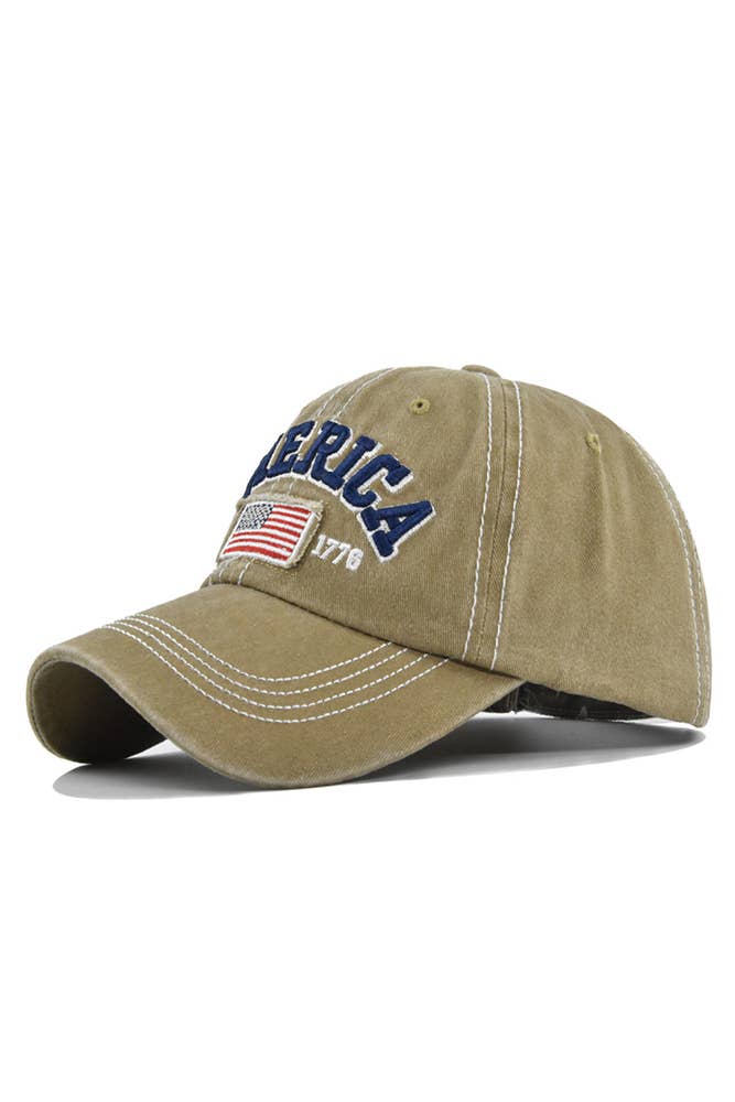 UNISHE - Vente Casquette de baseball – femme - Casquette de baseball brodée drapeau américain DXCB3274
