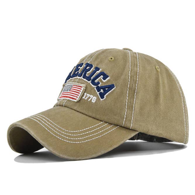 UNISHE - Wholesale Baseball Cap - Women's - America Flag Embroidered Baseball Cap DXCB3274