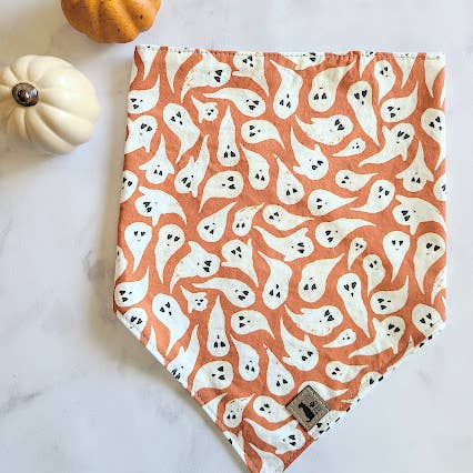 City Dog Treat Bar - Wholesale Pet Bandana - Dog - Hey Boo! Tie-On Dog Bandana - Halloween - Ghost