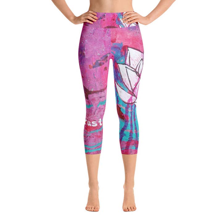 Yoga Capri Pants βLove and Trust - This Is Allβ for wholesale by katharinalucia ART