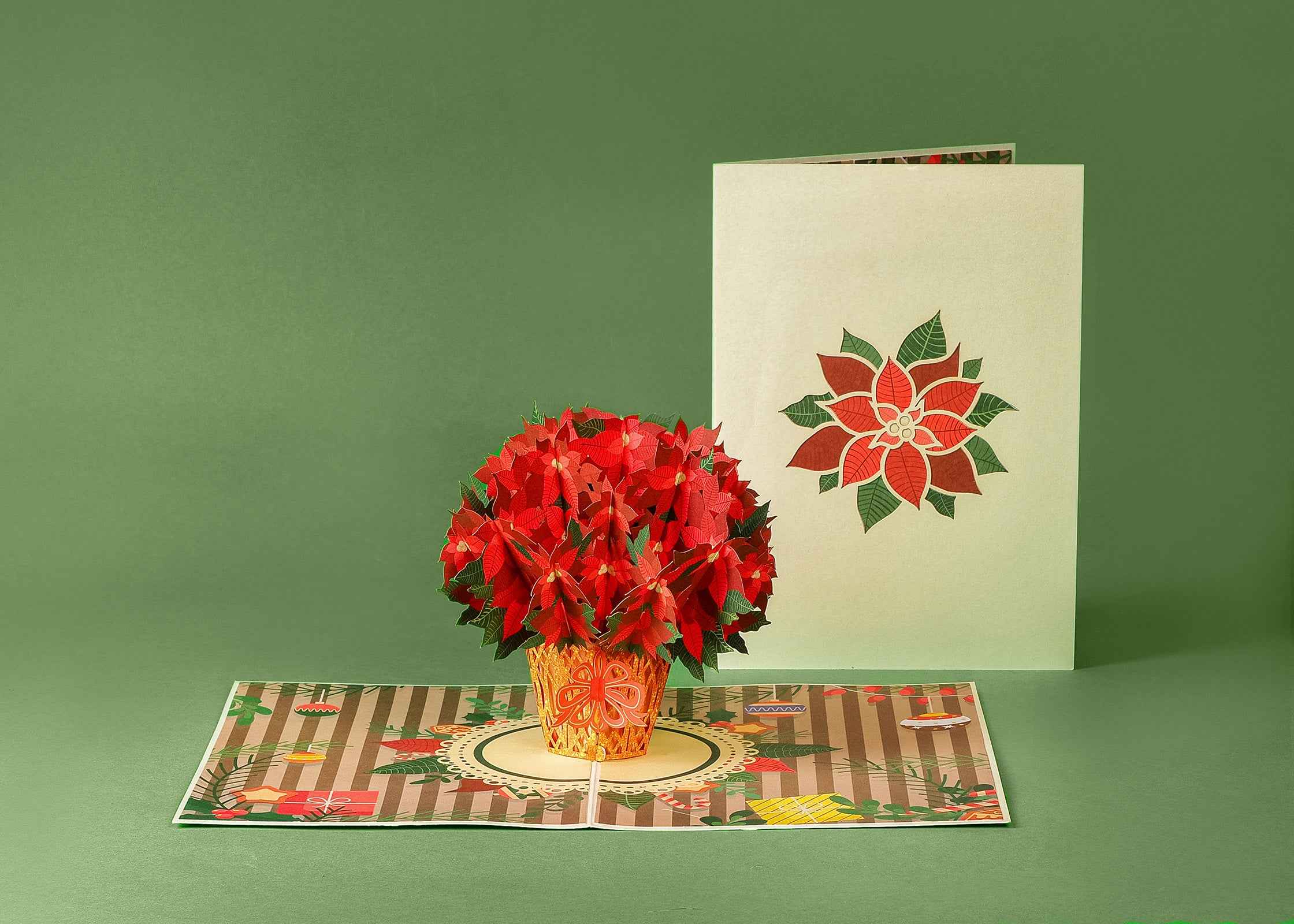 Paper Love - Wholesale Christmas Card - Poinsettias Plant Pop Up Card6