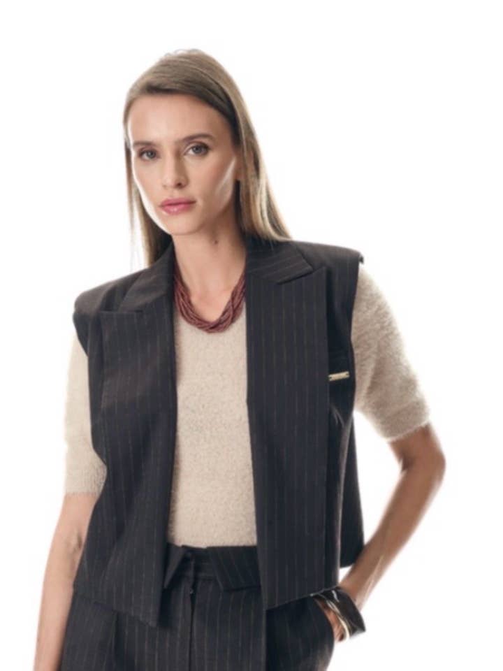 Ærmeløs dameblazer - SELMA for engroshandel hos MAXMILA PARIS