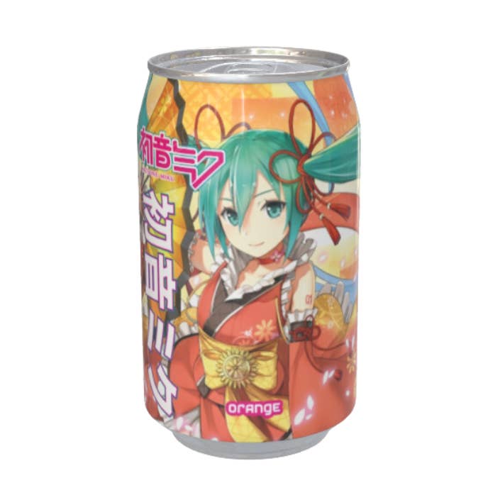 Kawaji - Wholesale Soda/Carbonated Drink - Hatsune Miku Orange Flavour Soda Can 330ml0