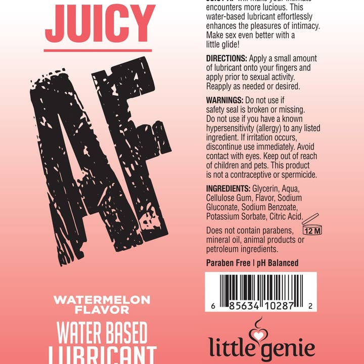 Little Genie Productions - Wholesale Personal Lubricant - Juicy AF Lubricant-Watermelon 4oz3