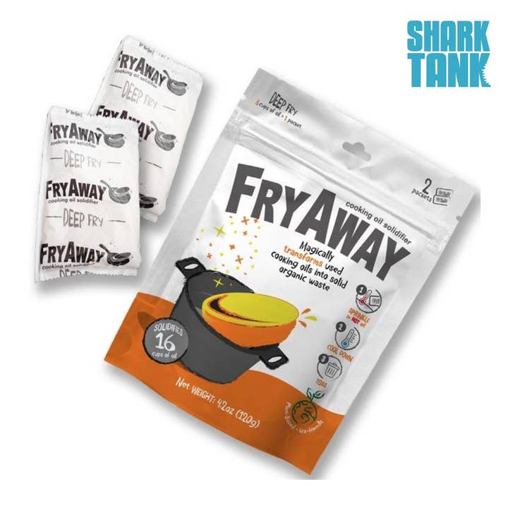 FryAway Cooking Oil Solidifier - Wholesale Kitchen Tool/Gadget - FryAway Deep Fry - Easy, Mess-free Cooking Oil Disposal (Shark Tank)