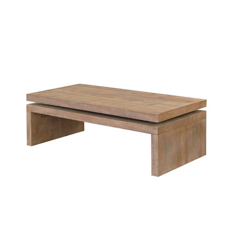 48" Natural Wood Distressed Floating Frame Coffee Table for wholesale by HomeRoots