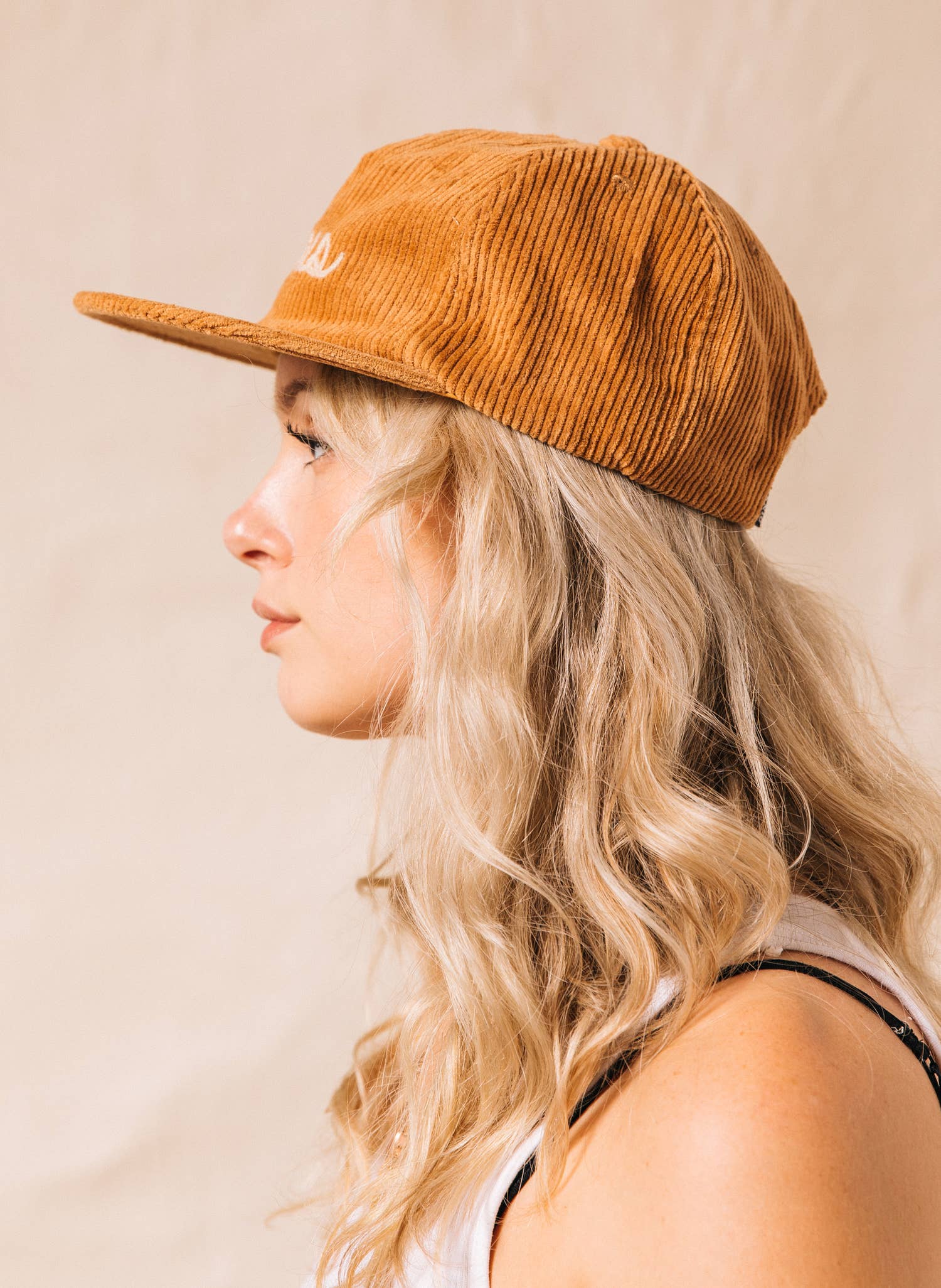 Pyknic - Vente Casquette de baseball – unisexe - Casquette western en velours côtelé couleur rouille avec broderie "TACOS" en point chaînette6