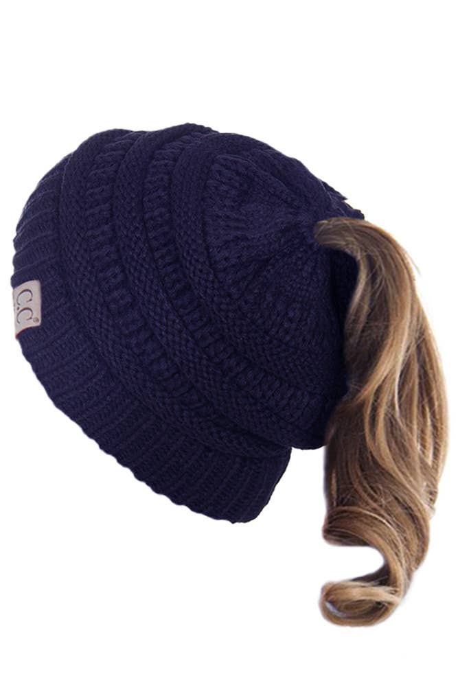Hana - Wholesale Beanie - Kids - C.C Kids Solid Ponytail Beanie6