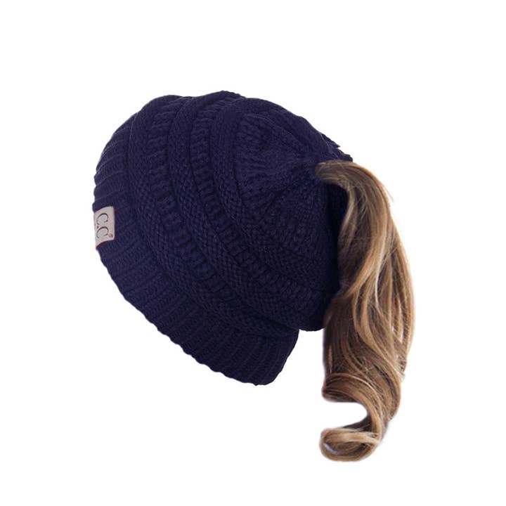 Hana - Wholesale Beanie - Kids - C.C Kids Solid Ponytail Beanie6