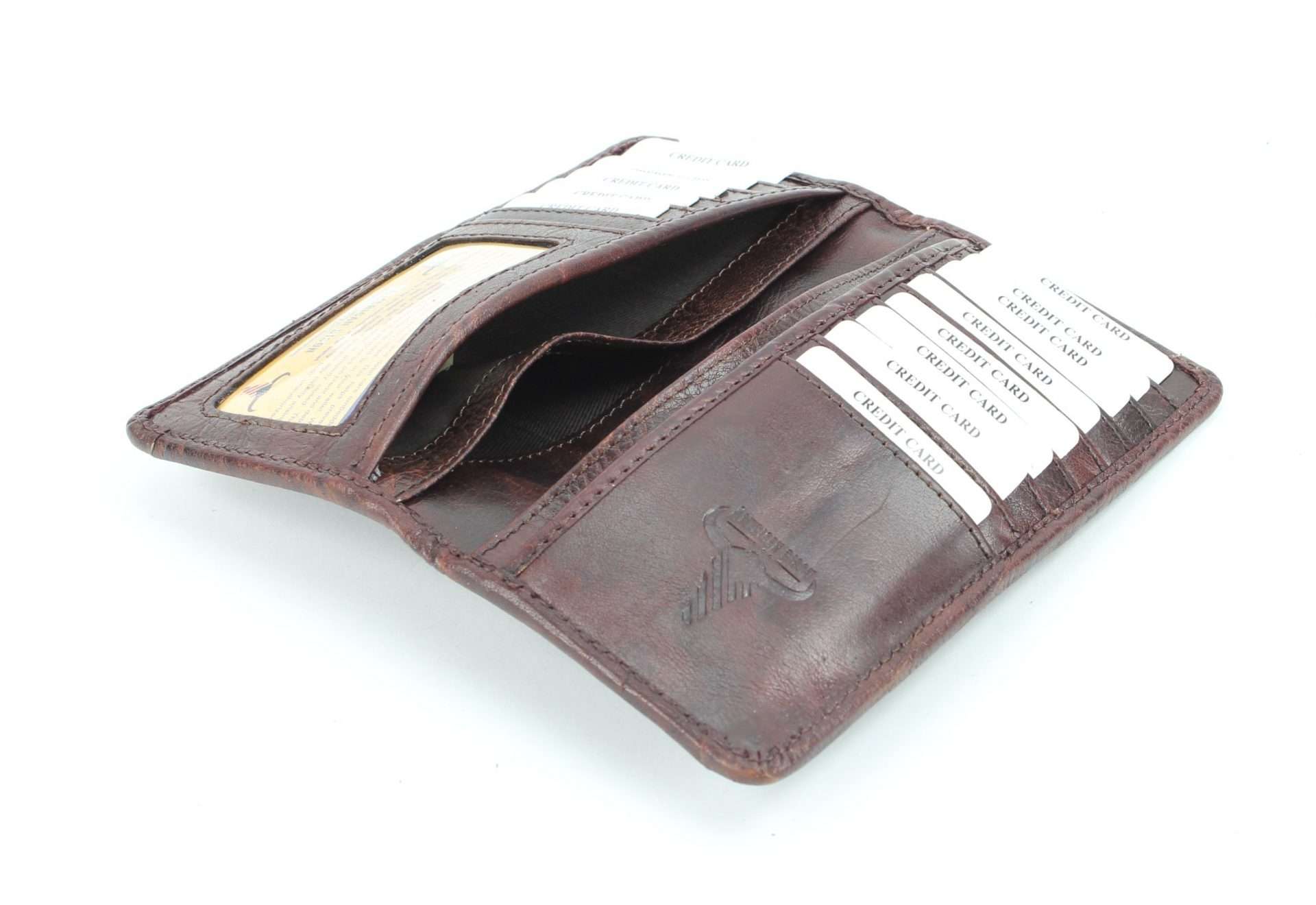 Leather Impressions Inc – Großhandel Brieftasche – Unisex – Große Faltschließe aus Leder mit verarbeiteten Lederdetails #AB W 12 To8