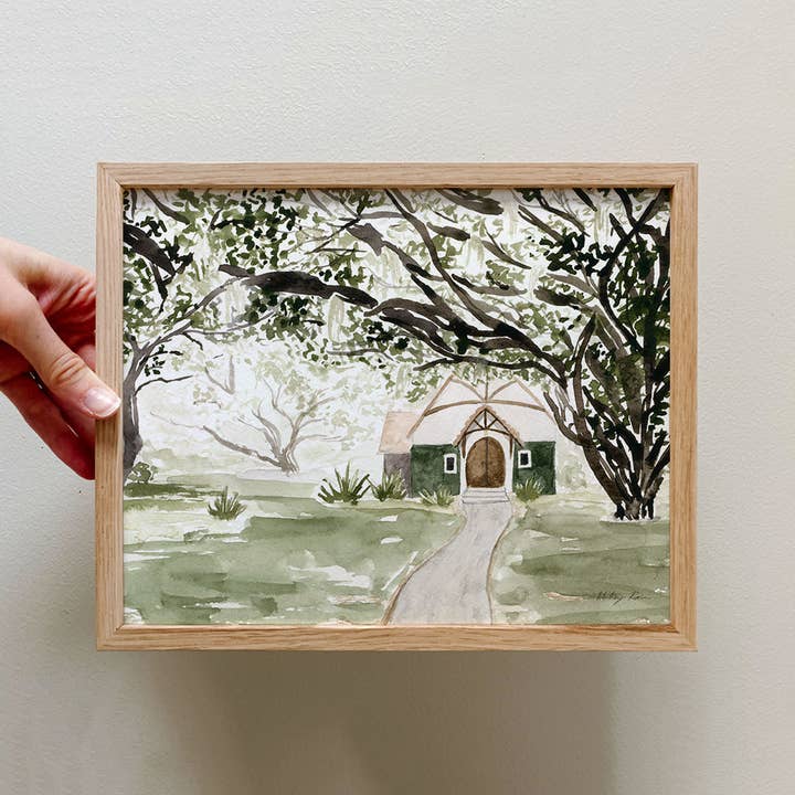 "In The Oak Trees" Watercolor Art (Framed or Unframed) for wholesale by Whitney Rain Studio