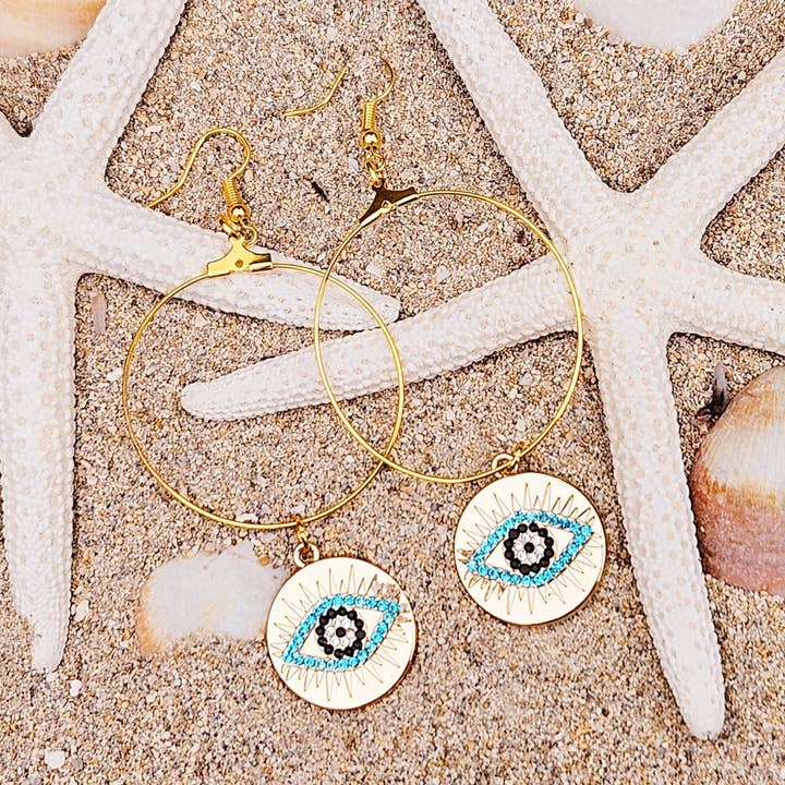 Ibiza Boutique - Wholesale Dangle Earrings - Ibiza evil eye earrings
