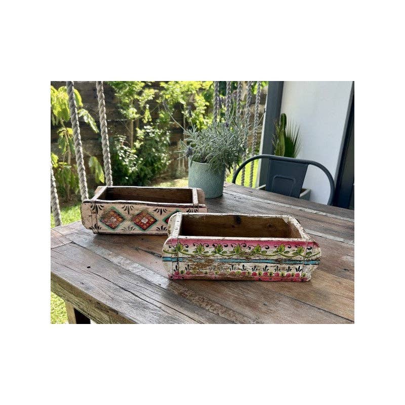 Paloma Black (Casa Natura Design, S.L.) - Wholesale Planter Box - Set Of 2 Traditional Old Indian Brick Molds With Retro Hand0