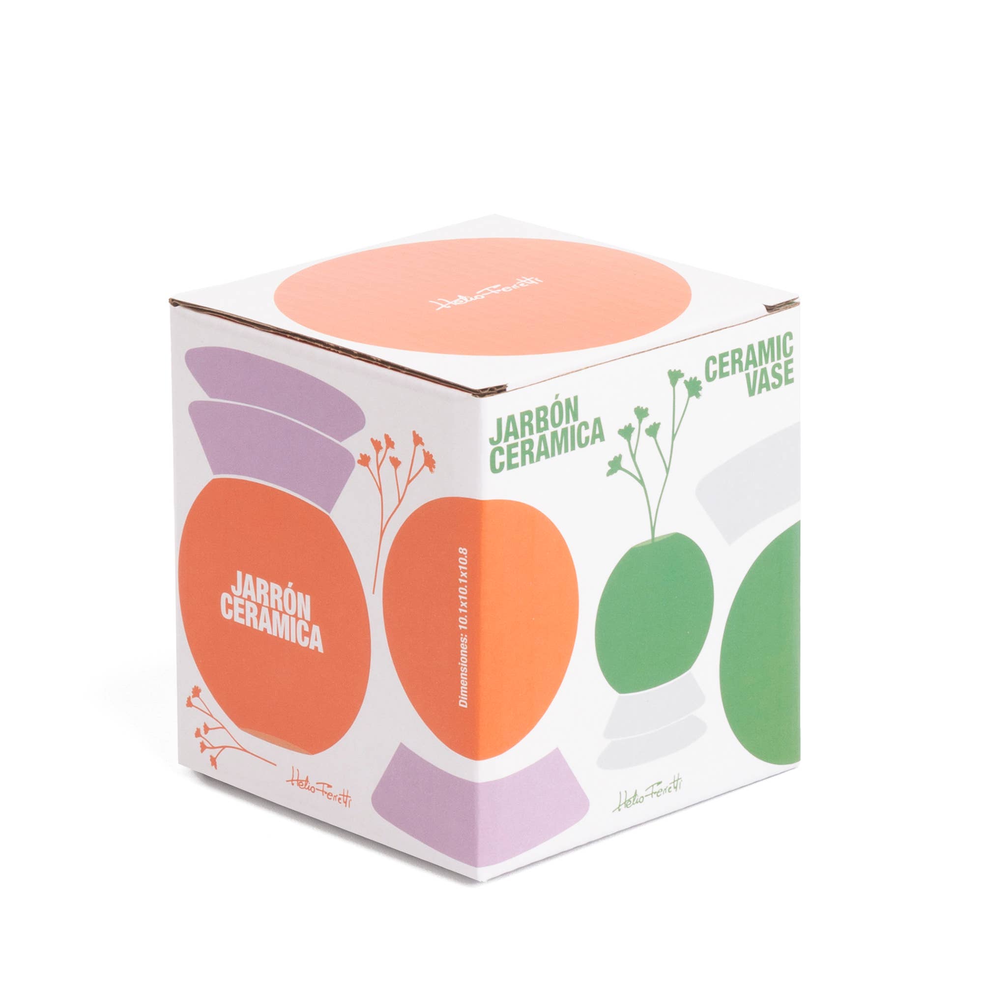 Helio Ferretti - Wholesale Vase - CERAMIC VASE MEDIUM GREEN BALL - HAND PAINTED HF6