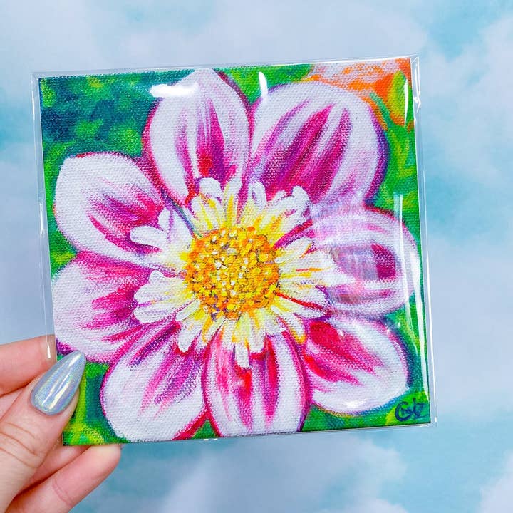Pink Dahlia Flower Art Print | Floral Painting | Flower Art for wholesale by Chelzart