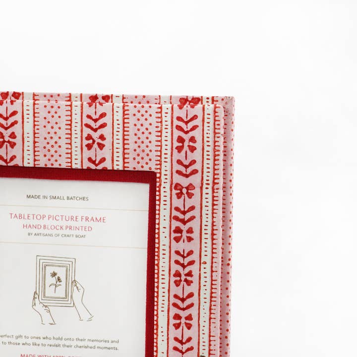 Craft Boat - Wholesale Picture frame - TABLE TOP PICTURE FRAME - HOLIDAY EDIT FLORAL STRIPE RED3