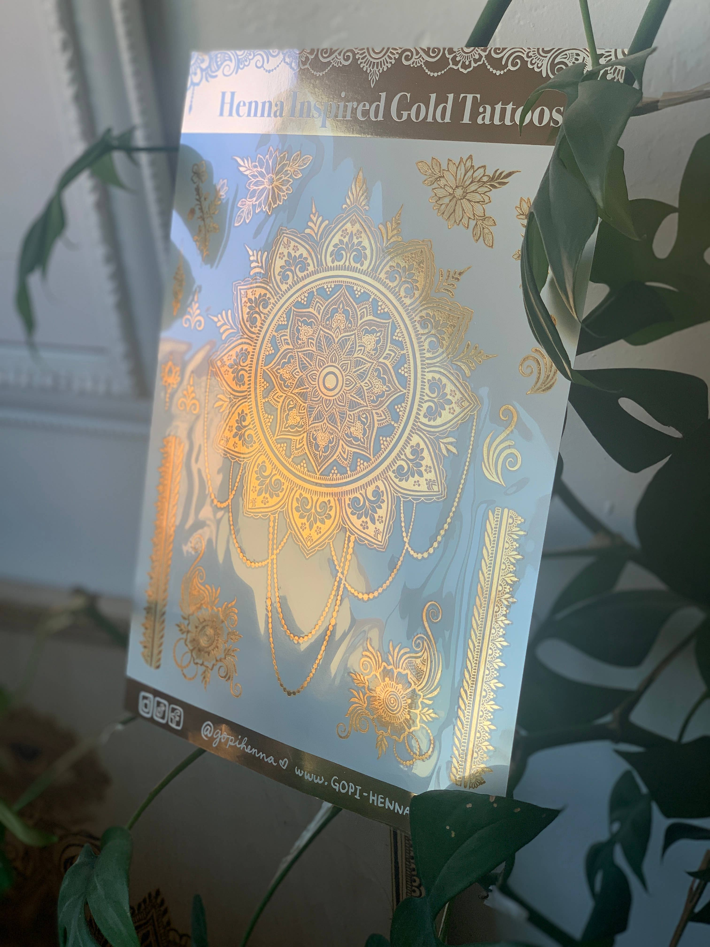 Gopi Henna – Großhandel Temporäre Tattoos – Goldfolien-Tattoo | Mandala2