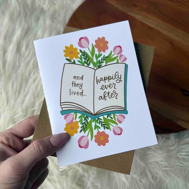 Big Moods - Wholesale Wedding Card - "And they lived happily ever after" Storybook Wedding Card