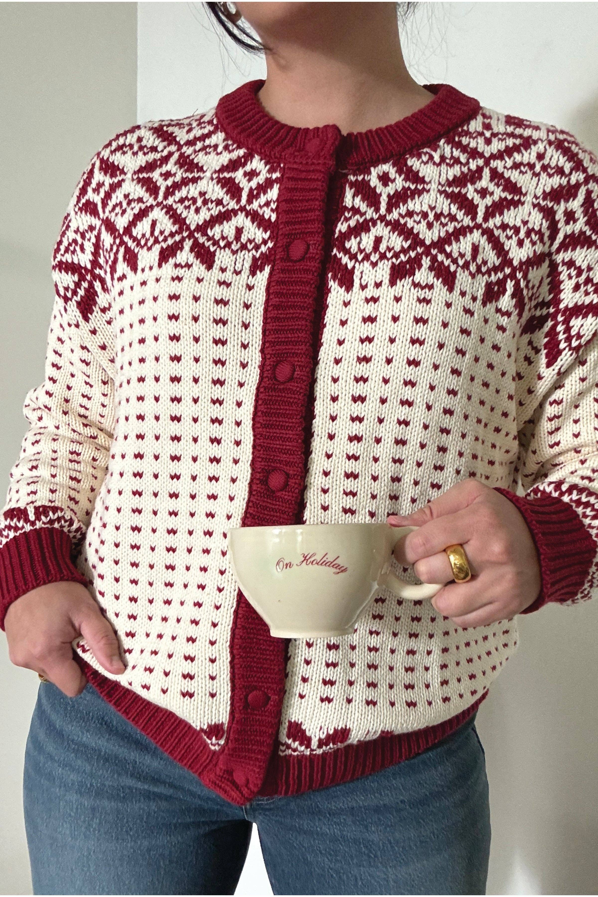 Callahan Knitwear - Vendita all'ingrosso Maglione tricot - Donna - Cardigan Maeve oversize - Rosso0