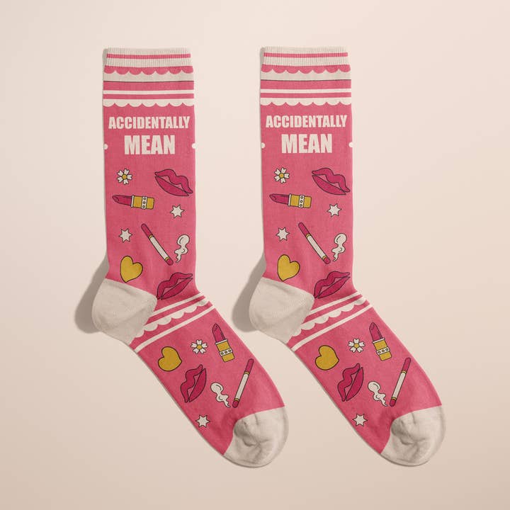 FUN CLUB - Wholesale Socks - Women's - Accidentaly Mean Socks (stocking stuffer)0
