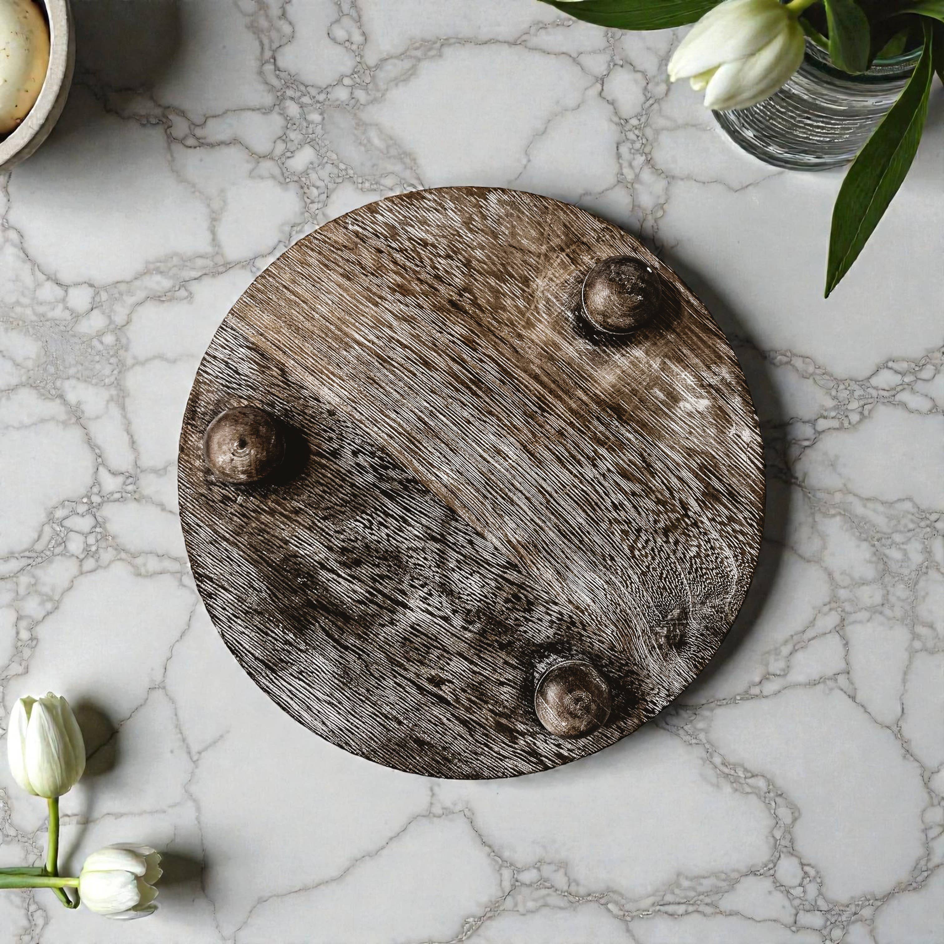 Gia Roma - Wholesale Decoratief dienblad - Ronde houten standaard en sierbord voor tafeldecoratie18