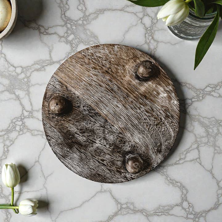 Gia Roma - Wholesale Decoratief dienblad - Ronde houten standaard en sierbord voor tafeldecoratie18