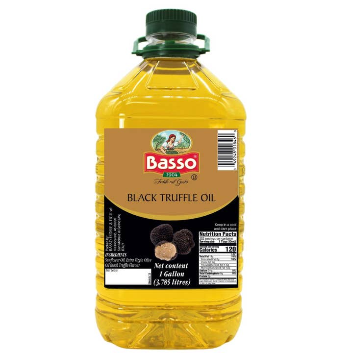 Wholesale Italian Food - Wholesale Olive Oil - Black Truffle Oil, Bulk, 1 Gallon (3.785 liters), Product of Italy, Non-GMO, Foodservice White Truffle Oil, Basso 1904