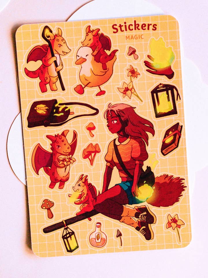 Feuille de stickers - Magie des dragons pour la vente par Sekai of kangae
