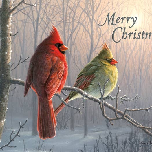 Lux Press Group | LPG Greetings - Wholesale Christmas Card - Merry Christmas Cardinals - Exceptional Value #526551