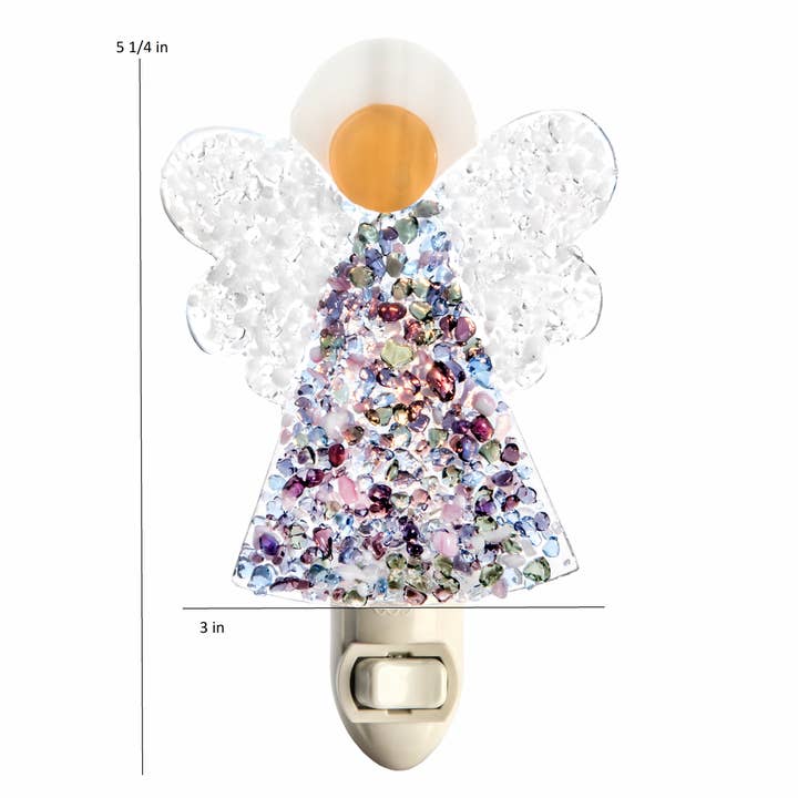 J Devlin Glass Art & Bert Anderson Collection - Wholesale Night Light - Christmas Angel Night Light Decorative Fused Glass NTL 222