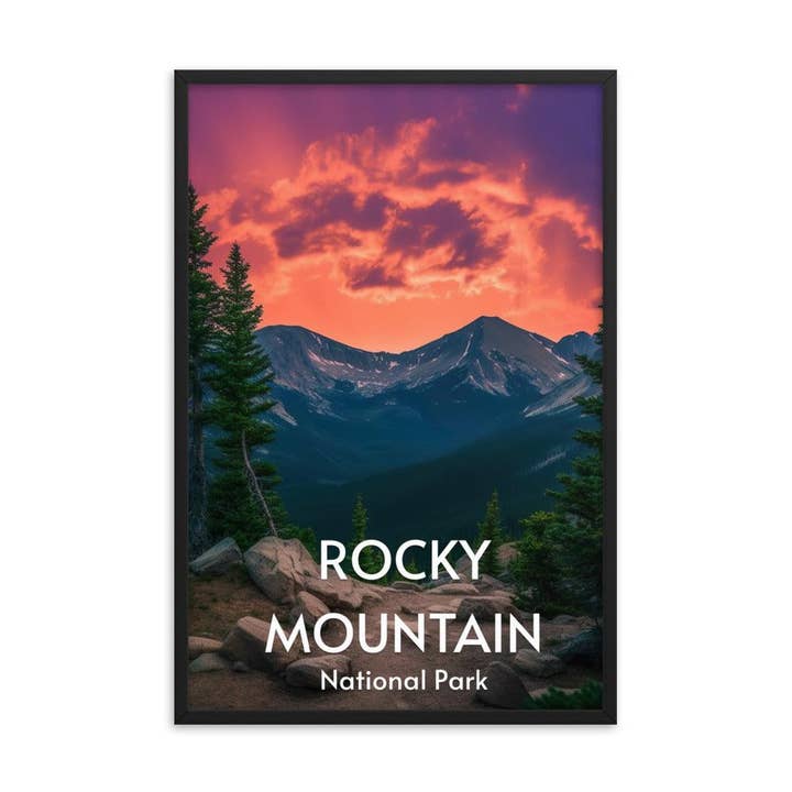 Rocky Mountain National Park Framed poster for wholesale by Wander Trails