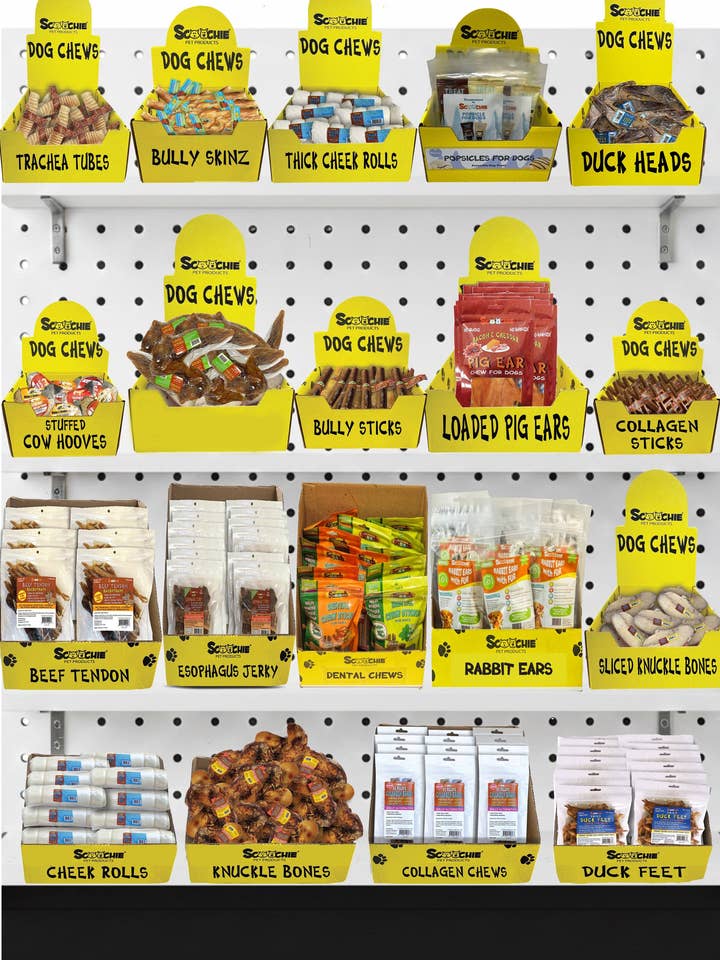 Varied Product Tester Planogram - 4 Foot - 4 Shelf for wholesale by Scoochie Pet Products